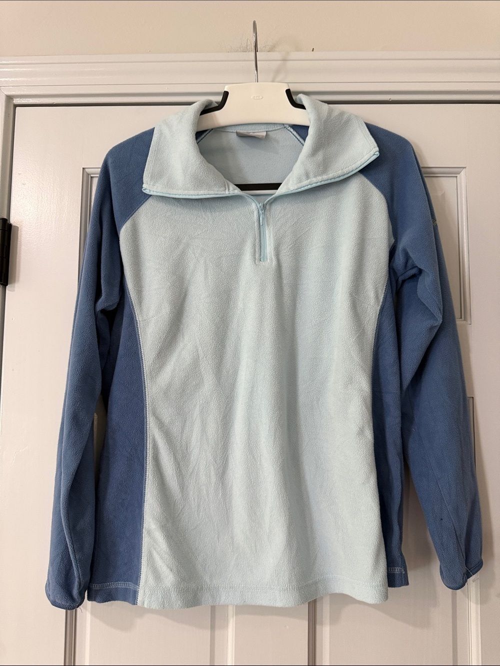 COLUMBIA Sweatshirt Womens Large Blue Glacial Fleece III Pullover Quarter Zip